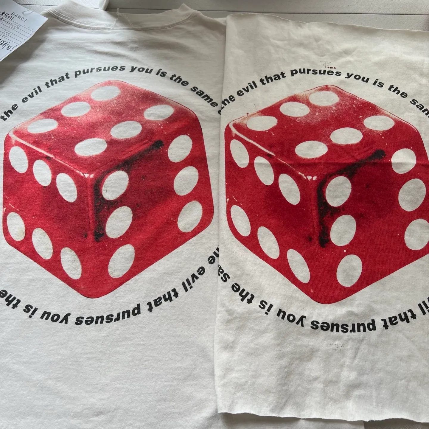 Printing proofing SAINT Mxxxxxx CIRCLE TEE/WHT SAINT dice printed washed short sleeves off-white S-XL cylindrical side seam fabric high weight cylinder woven tee original development highly restored printing VINTAGE black label/wash water label coding correct/tag coding correct Invincible details Top purchasing level